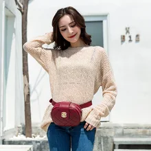 

2018 Brand Designer Two Layer Zipper Women Fashion Waist Bag Circular Fanny Pack PU Leather Plaid Pattern Shoulder Messenger Bag