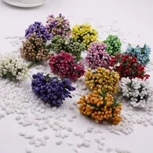 Flow 12pcs Berry Artificial Stamen Handmade Flower For Wedding Home Decoration Pistil DIY Scrapbooking Garland Craft Fake Flower