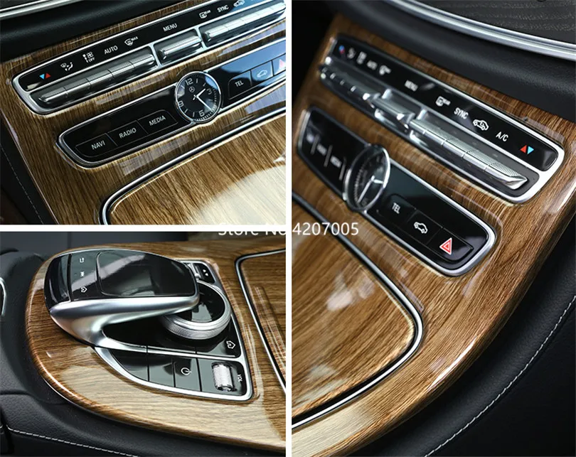 Для Mercedes Benz W213 E Class ABS пластик орех коричневого дерева цвет консоли шестерни Панель рамка Крышка отделка наклейки