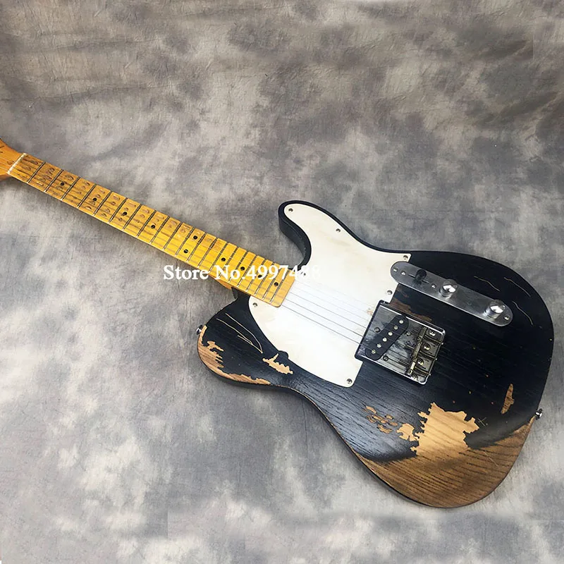 

High quality custom shop owner Dell 1951 heavy relic shallow nocast black electric guitar