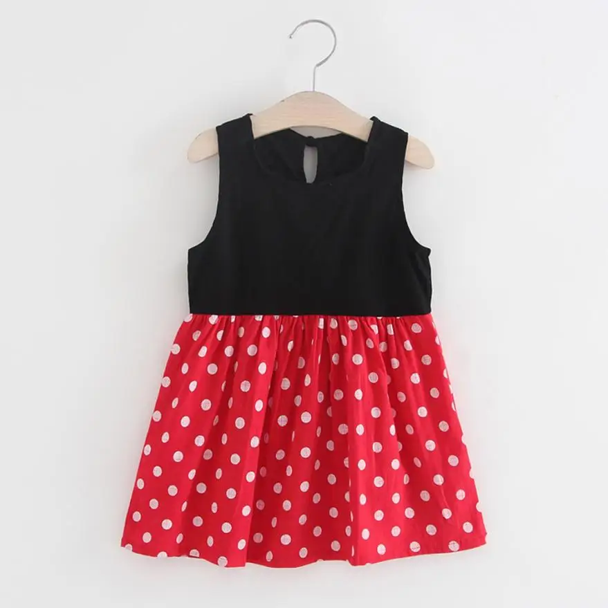 TELOTUNY Baby Kids Girls Sleeveless One Piece Dress Print Bowknot Tutu