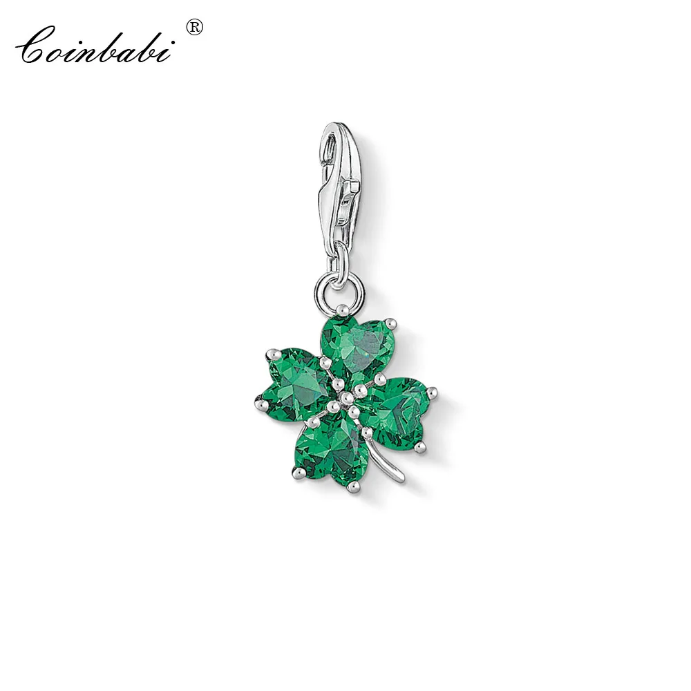 Подвеска с зеленым кубическим цирконием Cloverleaf модные ювелирные изделия на удачу