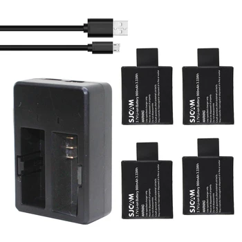 

4Pcs SJCAM SJ4000 Batteries+Dual Charger+USB Cable For DVR Action Camera M10 SJ 4000 WIFI SJ6000 SJ5000x SJ7000 SJ8000 SJ9000