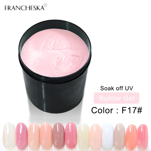 Камуфляжный гель для наращивания ногтей, 1 кг, для наращивания ногтей, чехол для полировки, УФ-гель, желе, быстро прозрачный, розовый, прозрачный, белый - Цвет: Builder gel - F17