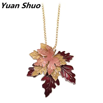 

2020 fashion Necklace Beautiful Maple Leaf Leaf Plant Long Necklace Sweater Chain Free Shipping