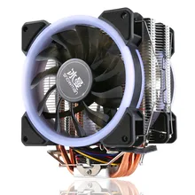 Universal RGB Computer CPU Cooler Fan 4Pin CPU Cooling Fans For Inter 775/1151/1155/1156 Heatsink 4/6 Heatpipe CPU Fan For AMD noctua nh u9b se2 amd intel processor coolers 2 fans cooling fan contain thermal compound cooler fans lga1155x 2011 1366 775