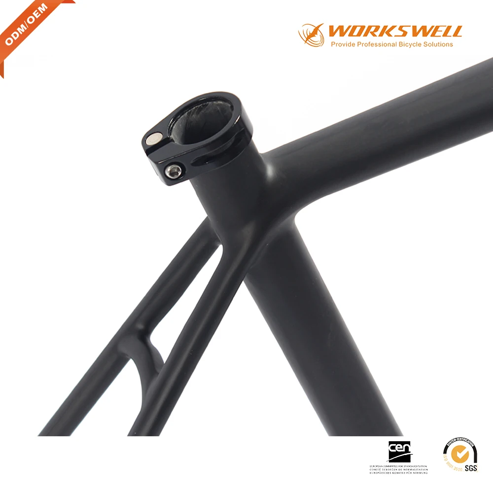 Top T800 Carbon Fiber 700C Road Bike Cyclocross Disc Frame with Seat Post and Fork UD Grey Matt Size 56mm 4