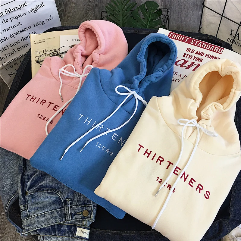 Inverno Roupas Femininas Manga Comprida Impressão Carta Harajuku Blackpink Hoodies Moletom Moda Bolso Senhora Pulôver Feminino 9 Inverno roupas femininas manga comprida impressão carta