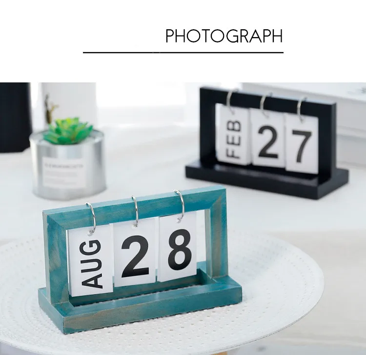 2019 модный Настольный деревянный календарь, офисный и домашний стол, украшение, ручной настольный измеритель твердости, с календарем