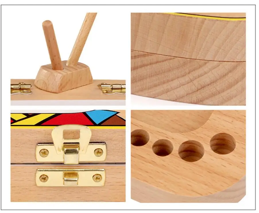 1pc Baby Tooth Box Wooden Milk Teeth Organizer Storage Boys Girls Save Souvenir Case Gift Creative Baby Tooth Organizer For Kids