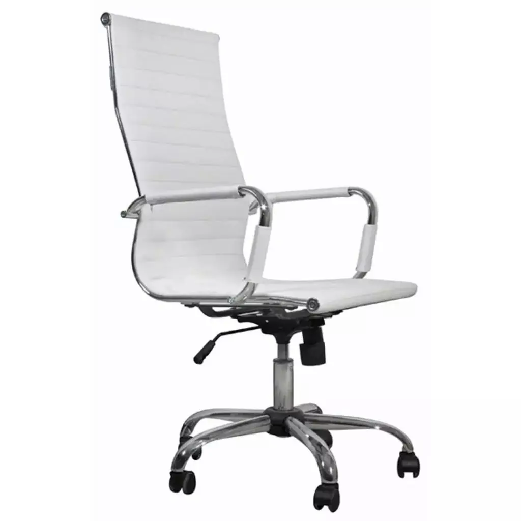 vidaXL White Leather Office Chair High Backin Office Chairs from