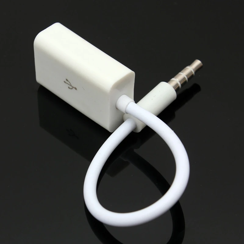 Автомобильный MP3 AUX 3 5 мм штекер аудио разъем к гнезду USB 2 0 преобразователь
