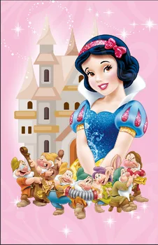 

5x7FT Light Pink Castle Star Snow White Princess Seven Drawfs Fairy Custom Photo Studio Background Backdrop Vinyl 150cm x 220cm