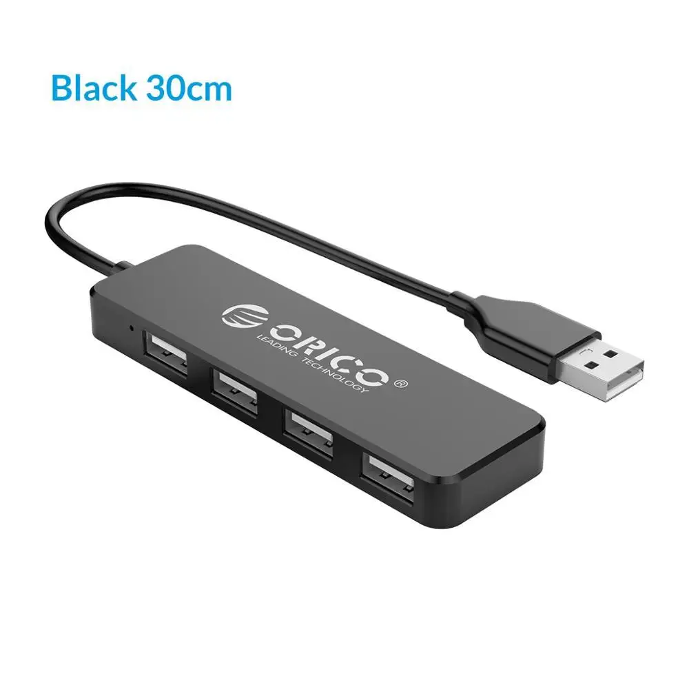 ORICO USB 2,0 концентратор 4 порта Мини Высокоскоростной Мульти USB разветвитель расширитель портативный OTG адаптер для портативных ПК huawei mate 10 Pro - Цвет: White 30cm