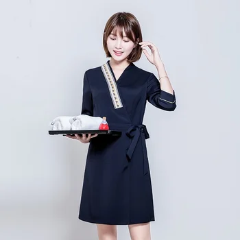 

Beauty Salon Uniform Beautician Clothes Thai Massage Spa Dress Scrubs Medical Uniforms Women Beautician Uniforms Dresses DD2218