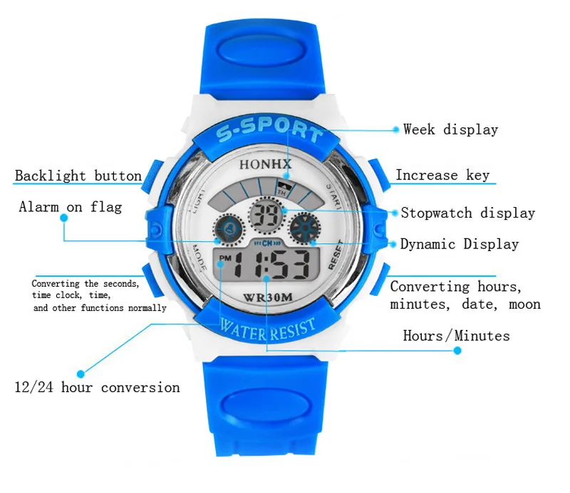 Aimecor Новые водонепроницаемые спортивные детские часы для мальчиков и девочек светодиодный цифровой кварцевый будильник детские наручные часы Прямая поставка