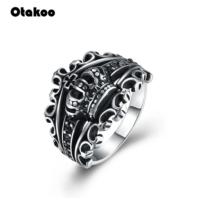Otakoo черепа кольцо байкера ювелирные изделия из нержавеющей стали классические