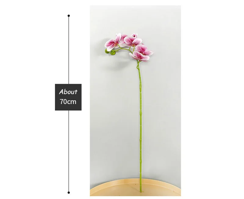 Flone Artificial Silk Fake Flowers 70cm Artificial Butterfly Orchid Flowers Branch Wedding Living room Home Warm Decoration (4)