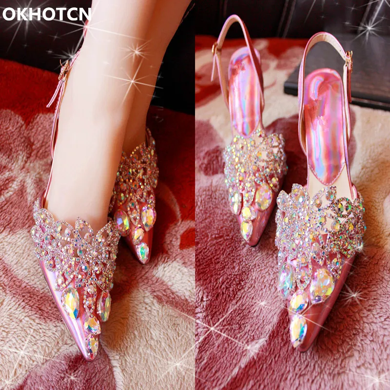 Diamant Chaussures Sandale Dame Slingbacks Femmes Talons Élégant Nude De Pointu Papillon Bling As Partie Hauts Mariage Bout Show Supérieure Cristal qSIRRwn0