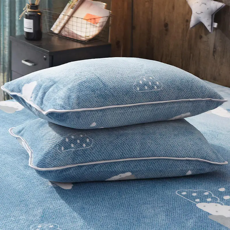 

Winter warm 2pcs/lot Flannel Pillowcases Hot Sale Covers for Pillows 480X740mm pillow case Bedding Outlet bed set