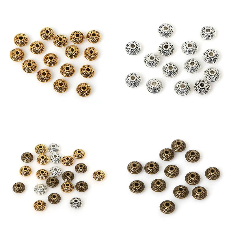 Wholesale Lots 100Pcs Silver Plated Round Spacer Beads DIY Charms Jewelry Making Wholesale Lots 100Pcs Silver Plated Round Spacer Beads DIY Charms Jewelry Making