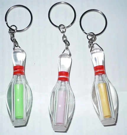 

hot sale fashion colorful plastic bowling pin keychain