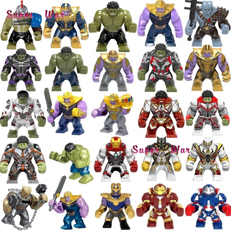 

Single Marvel Avengers Endgame Big size Thanos Hulk Iron Man Spiderman Black Dwarf Black Panther building blocks Kid Toys