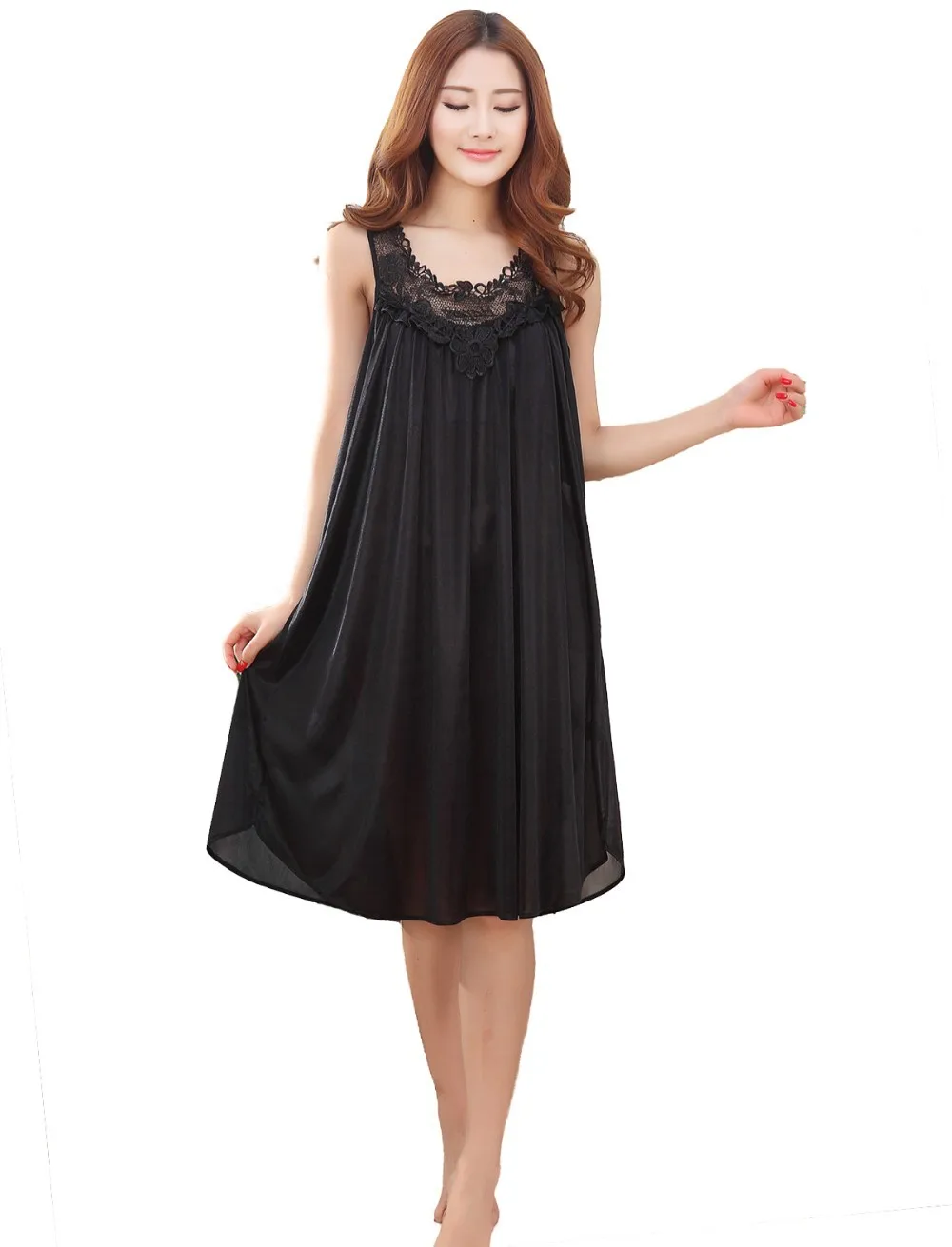 Брендовые женские пижамы для сна ночная рубашка для беременных Домашняя одежда черное Ночная рубашка большого размера - Цвет: Black XL