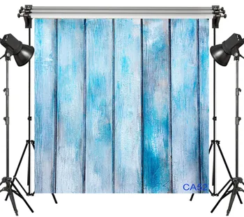 

LB Polyester & Vinyl Fresh Style Fade Blue Wooden Board Studio Backdrop Photography Photo Props Photographic Background Decor