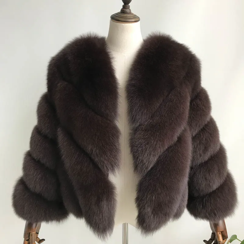 2018 New Arrival Winter Women Real Fur Coat Jacket Female Natural Fox Fur Jacket Outwear Clothing Overcoat Real Fox Fur Jacket