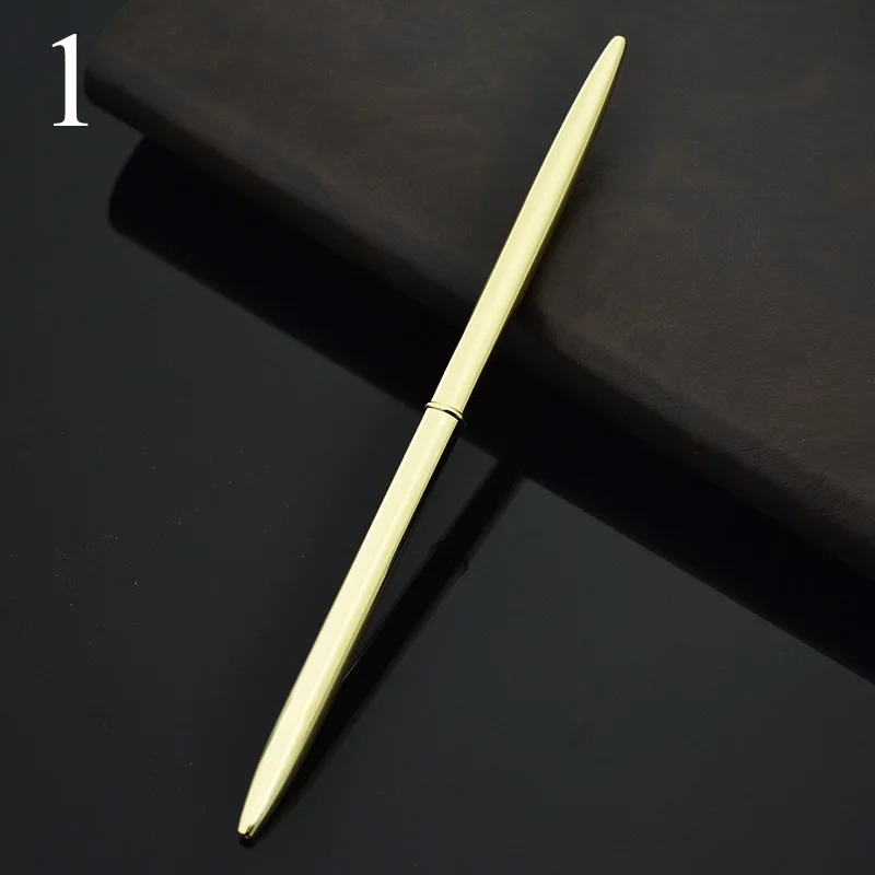 Студенческая креативная Милая металлическая шариковая ручка Kawaii, Милая Тонкая Шариковая ручка для письма, подарок, корейские канцелярские принадлежности 1519 - Цвет: Gold pen