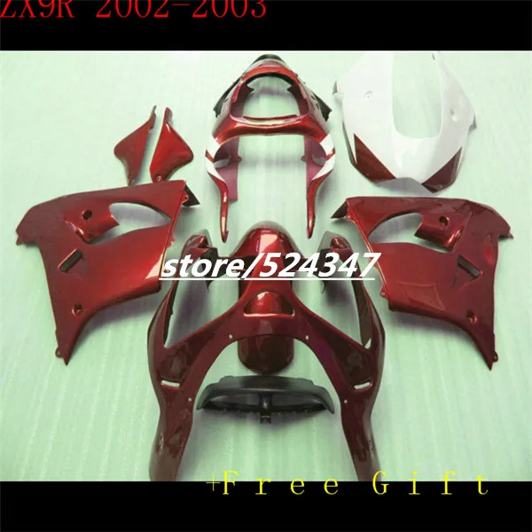 

ABS plastic fairing kit for Kawasaki Ninja ZX9R 02 03 RED fairings set ZX9R 2002 2003