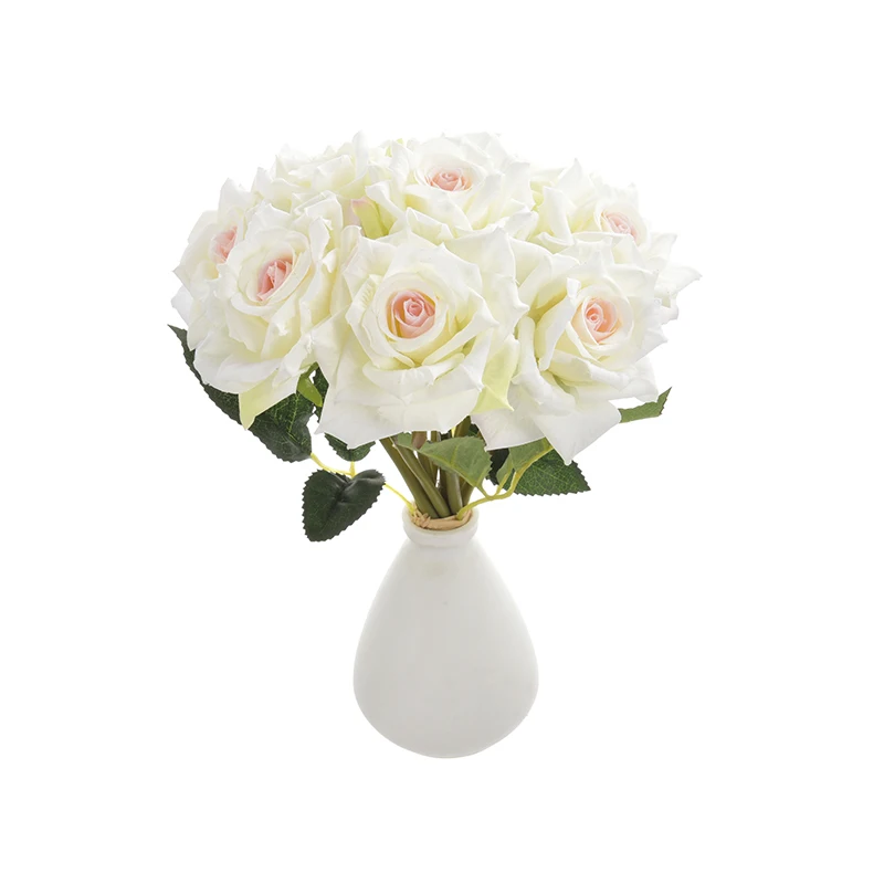 10 шт./лот искусственные розы свадебный букет белый розовый тайская королевская роза шелковые цветы для дома украшения свадебная вечеринка декор