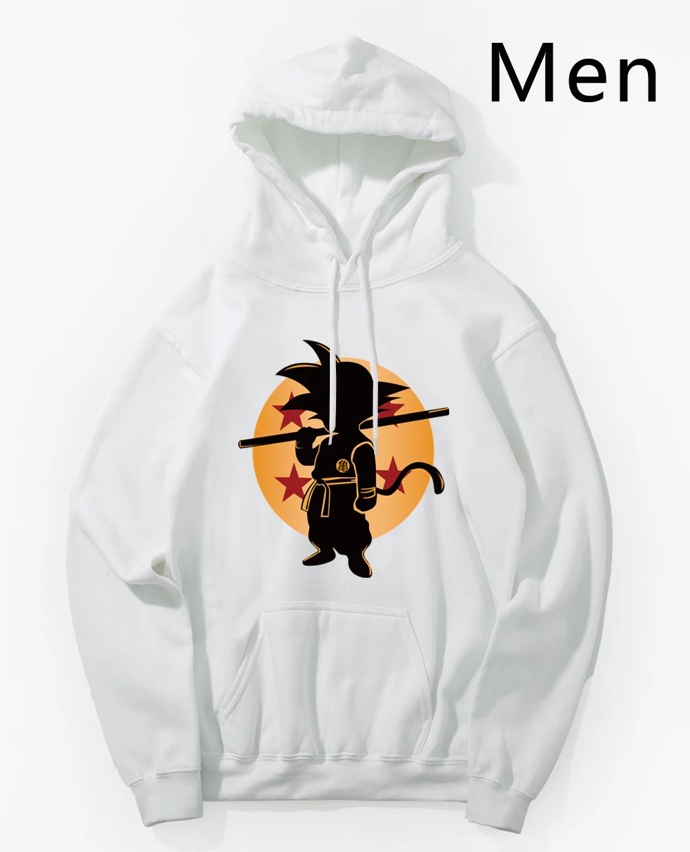 Dragon Ball Z Pocket Hoodie, мужские толстовки с капюшоном в японском стиле, мужская толстовка с капюшоном в стиле Драконий жемчуг,, Зимний пуловер, верхняя одежда с длинным рукавом - Цвет: White