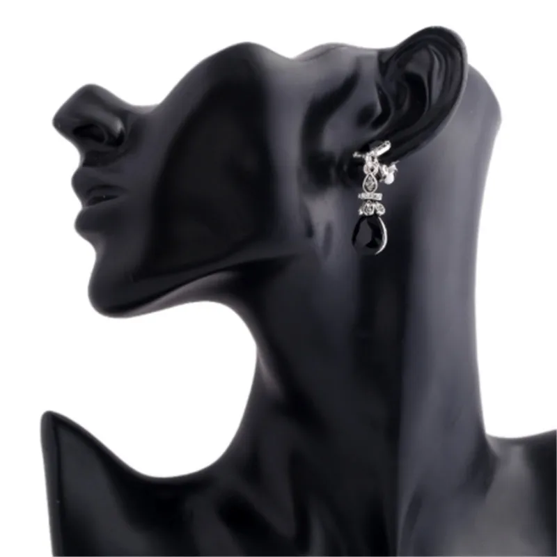 Black Earring Clips No Pierced Ear Clips For Women Long Earrings Red Dangle Vintage Indian Jewelry Joyme Brand