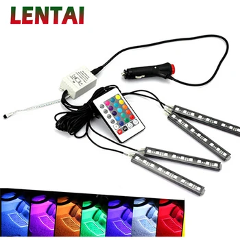 

EALEN 1Set Car LED Light with Remote Control RGB Atmosphere Lamp Strip For Ford Focus 2 3 VW Passat B6 B5 B7 Toyota Avensis
