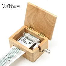 KiWarm Fashion DIY Hand Crank Music Box Wooden Box With Hole Puncher And Paper Tapes Musical Instrument Home Ornament Craft