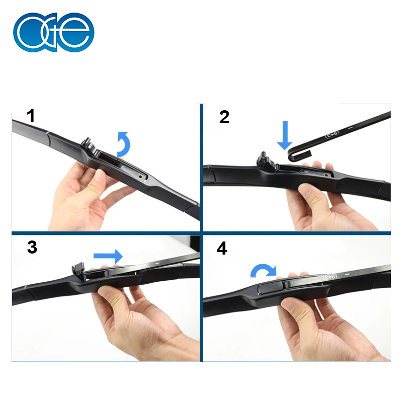Oge 26'' & 16'' Wiper Blades For Hyundai Solaris Verna 2009 2010 2011 2012 2013 2014 2015 Car Windscreen Rubber Accessories