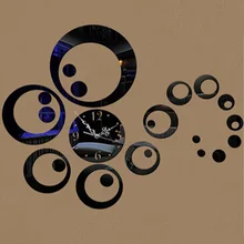 Горячая Распродажа модные круги 3D современные зеркальные настенные часы стикер часов наклейка домашний декор "сделай сам" Новое поступление 5076