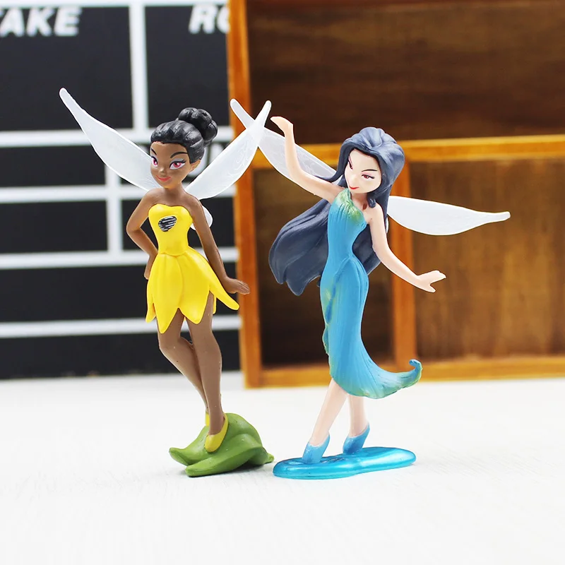 7Pcs/lot Anime Tinkerbell Collectibles Dolls Set Tinker Bell Fairies Pvc Action Figures Kids Toys For girl Children