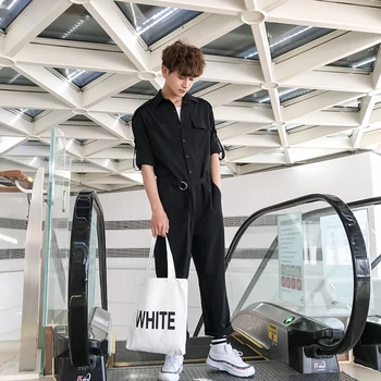 

Fashion Jumpsuits High Quality Korean Overalls Mens Loose Jumpsuits Youthful Wild Jumpsuits