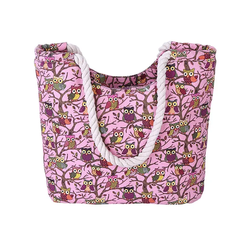 High Quality Owl Printing Canvas Shoulder Bag For Women Women s Handbags Shoulder Handbag Lady Bags