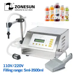 ZONESUN 5-3500 мл воды Softdrink разливочная машина цифровой контроль GFK160 вода масло духи молоко небольшая машина для розлива в бутылки