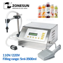 ZONESUN 5-3500ml de Control Digital de la bebida de agua de leche de jugo de llenador de botellas pequeñas de GFK 160 embalaje máquina de llenado de líquidos