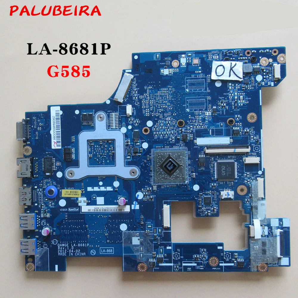 PALUBEIRA для Lenovo G585 ноутбук QAWGE LA 8681P материнская плата 100% тестирование|Материнские