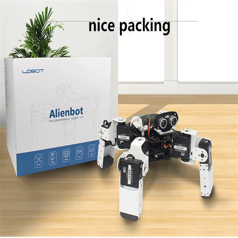 

DIY Alienbot Quadruped Robot Kit Micro Programmable Education and Artificial Intelligence Teaching Robot Toys