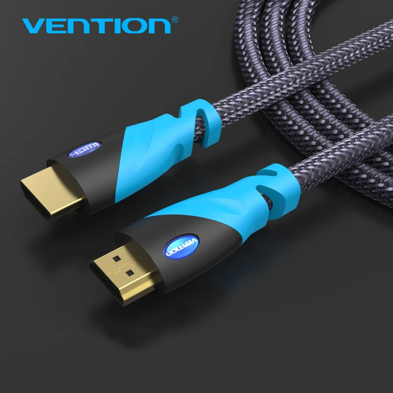 Vention HDMI Cable 1m/1.5m2m/3m HDMI to HDMI Male to Male Nylon Braid Gold Plated Connection For Computer XBOX HDTV