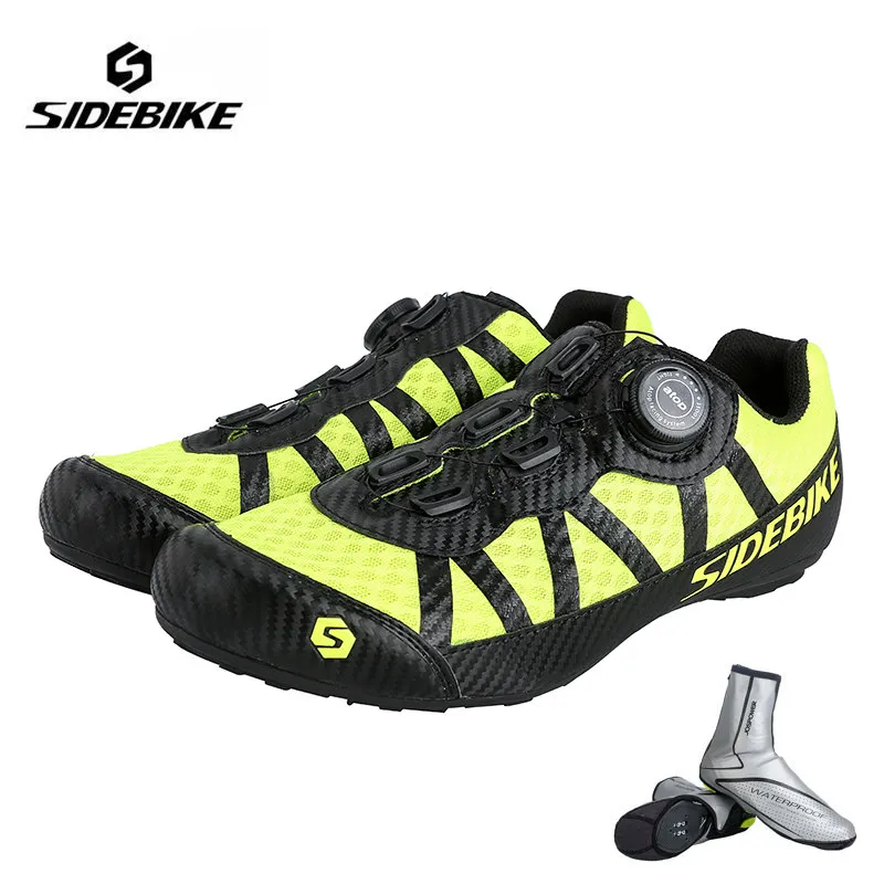 Sidebike/Уличная обувь для отдыха на велосипеде; Мужская и женская Нескользящая велосипедная обувь; дышащая износостойкая обувь для горного велосипеда - Цвет: yellow with overshoe