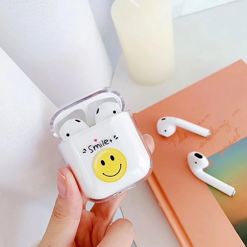 Airpods case Transparent Earphone Case For airpods 1 2 Cover Cartoon Bluetooth Hard PC Wireless Headphone protective Box Bag