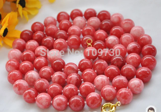 

Jewelr 003082 Huge 50" 14mm nature round red Jasper jade bead necklace
